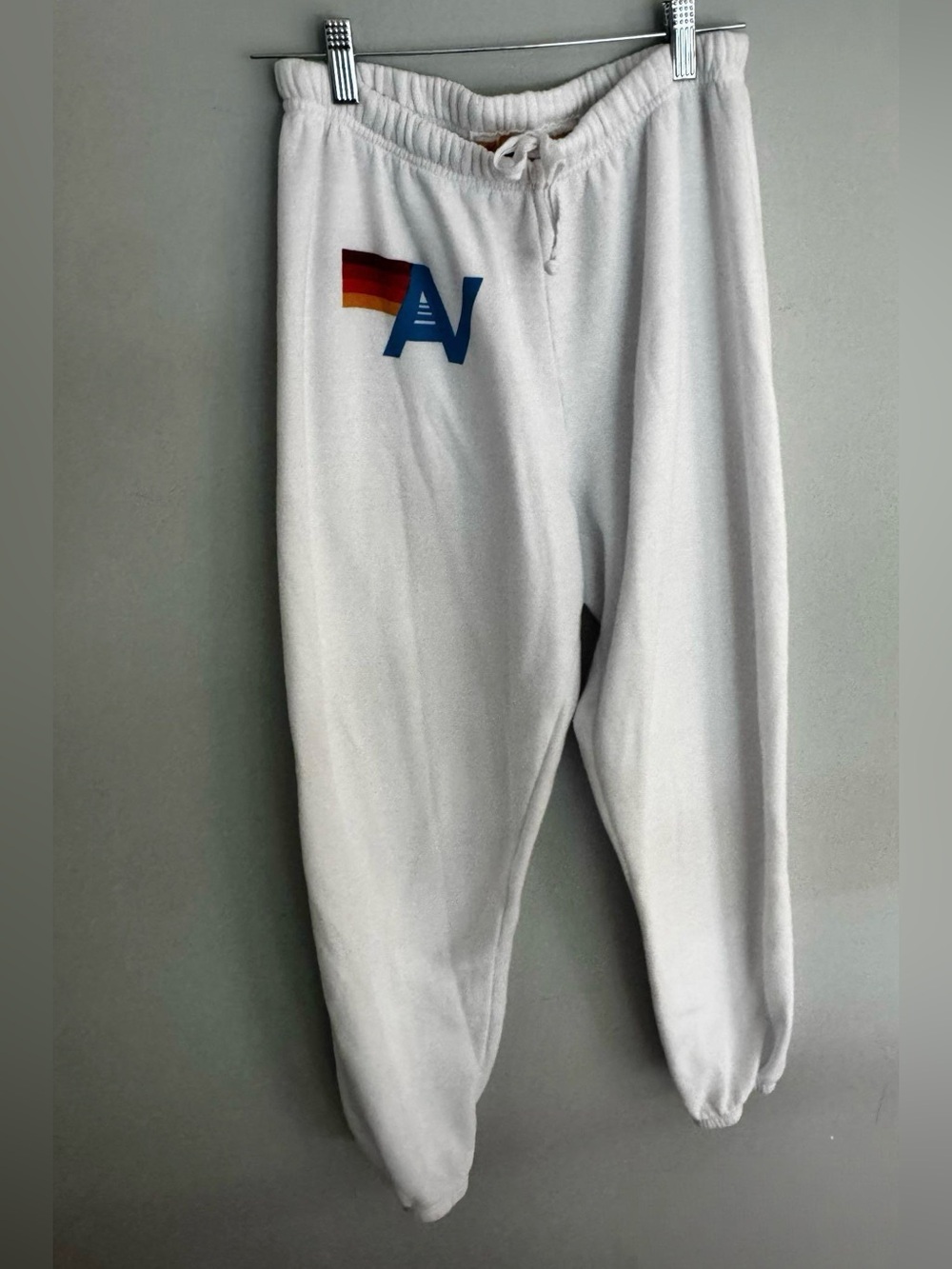 Aviator Nation White Logo Stripe Sweatpants Joggers Size XL